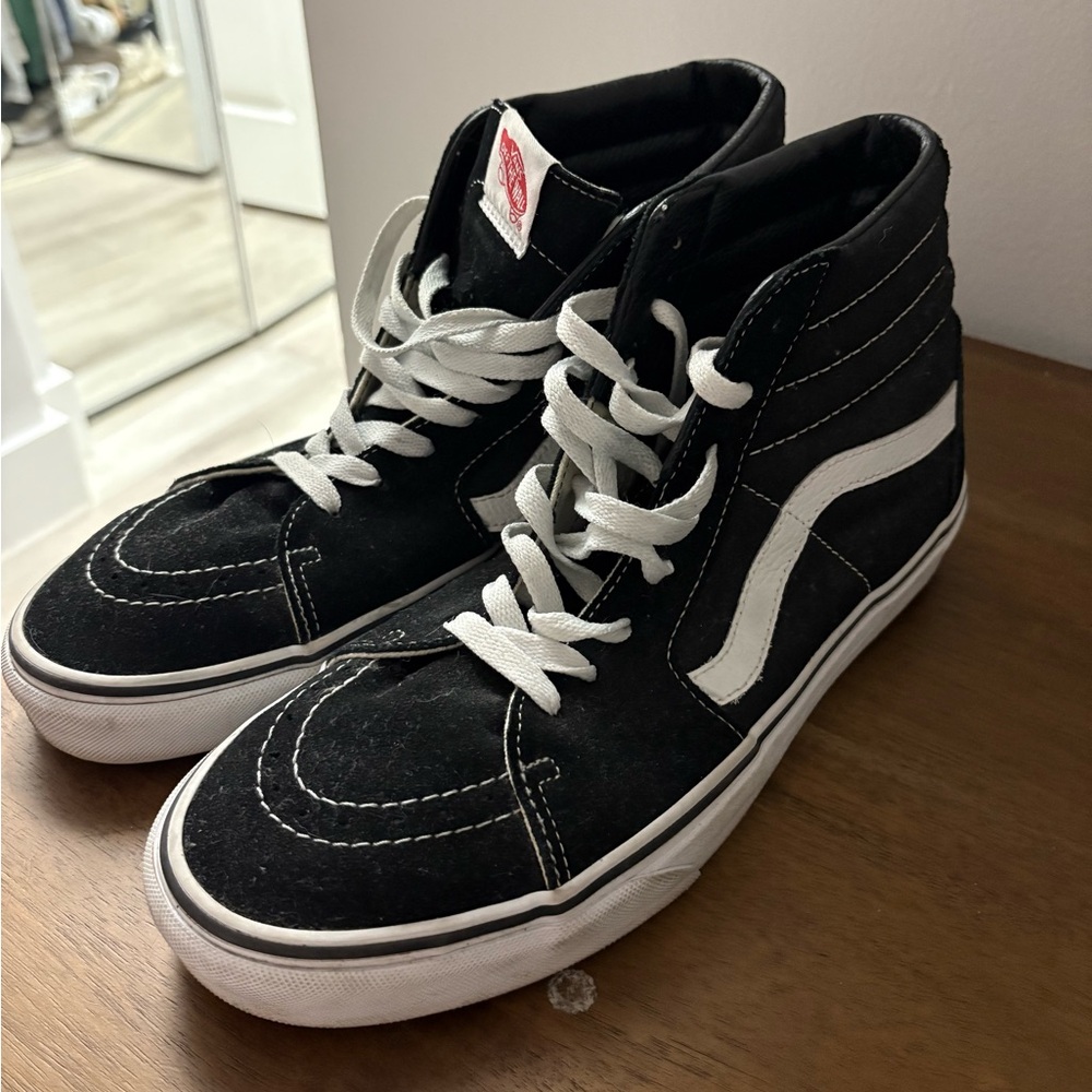 Vans Black and White High-Top Sneakers